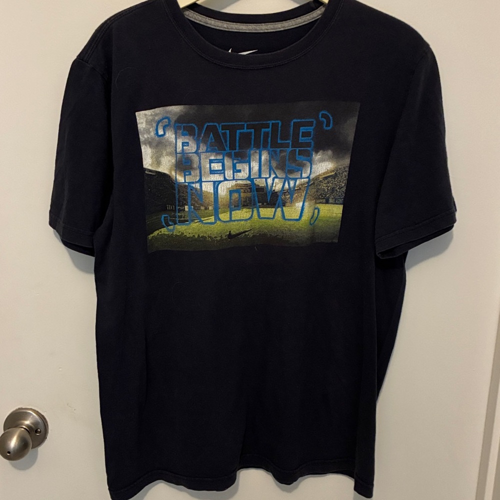 Nike Black Graphic T-Shirt with Blue and Green Print